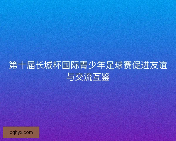 第十届长城杯国际青少年足球赛促进友谊与交流互鉴